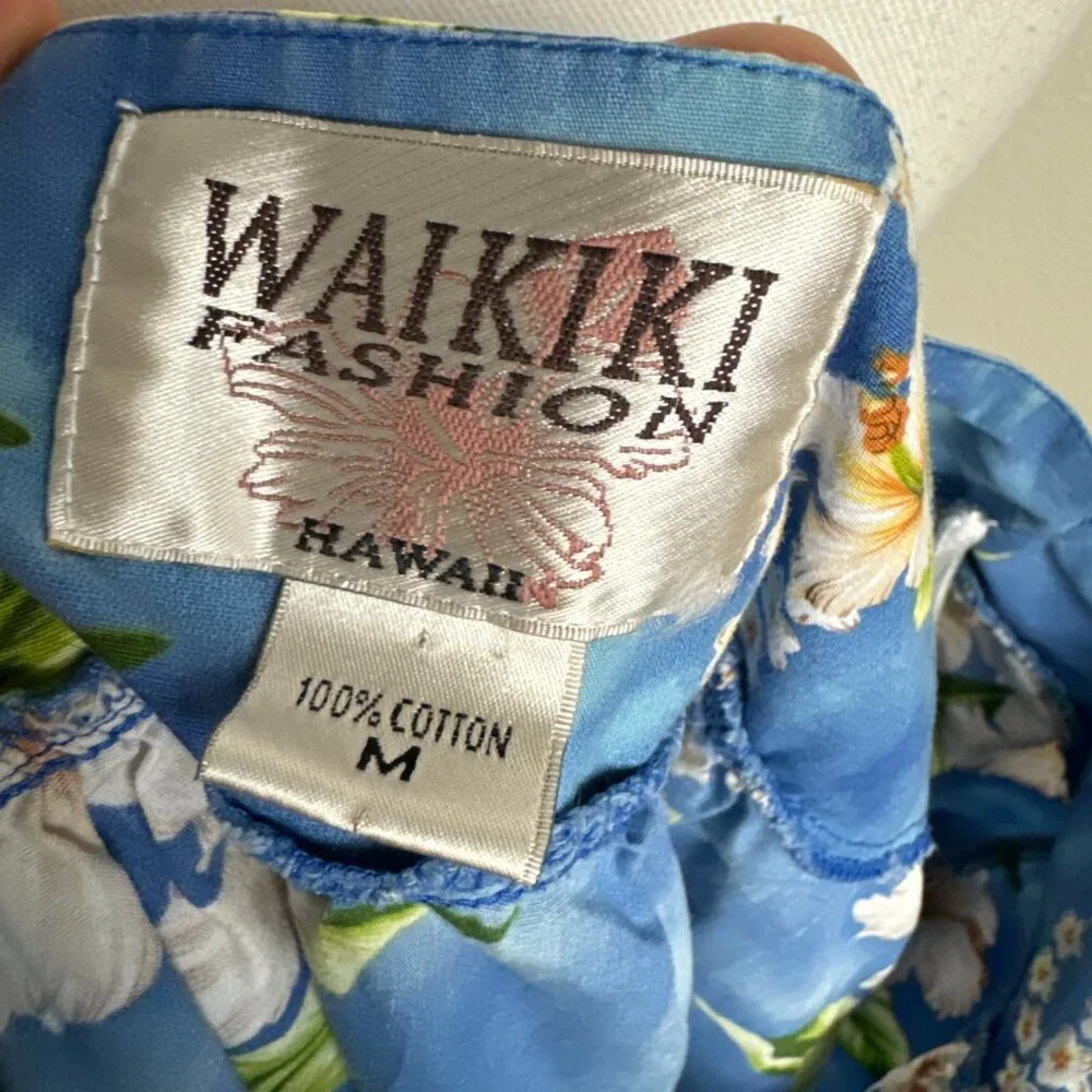 Authentic Made in Hawaii MuMu Kaftan Midi Dress Floral Ruffle Sz M - Picture 9 of 9